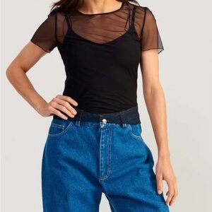 ASOS sheer mesh cropped t-shirt